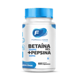 Cloridrato De Betaína hcl 350 mg + Pepsina 50 mg 60 Cápsulas